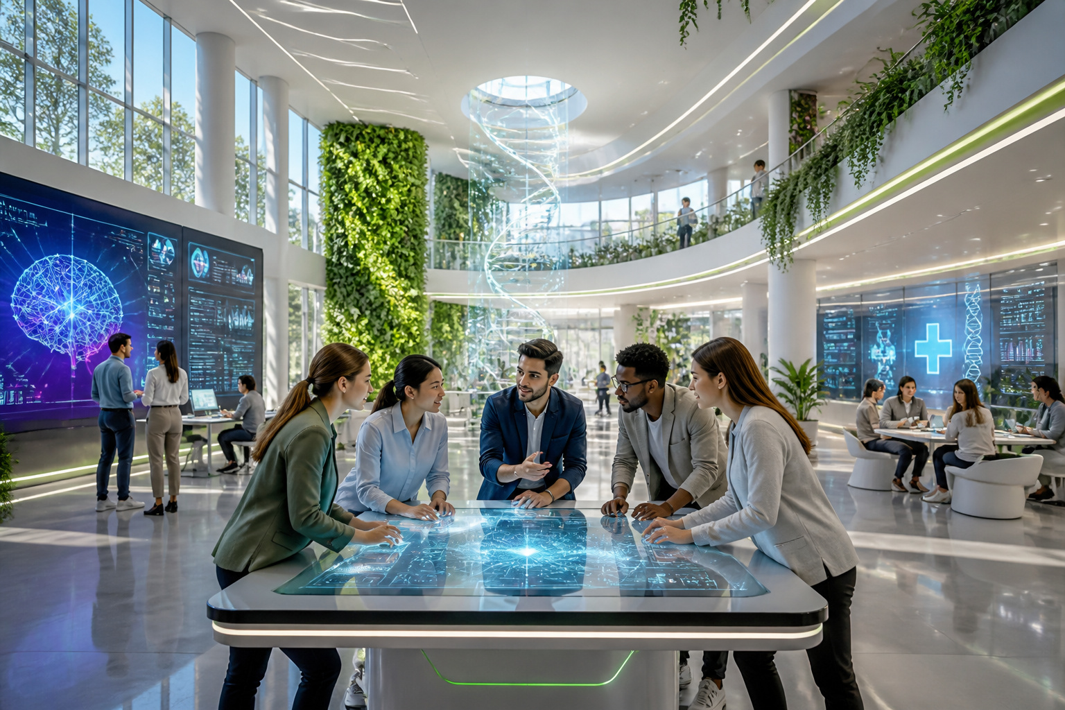 Hub dinnovation futuriste et collaboratif