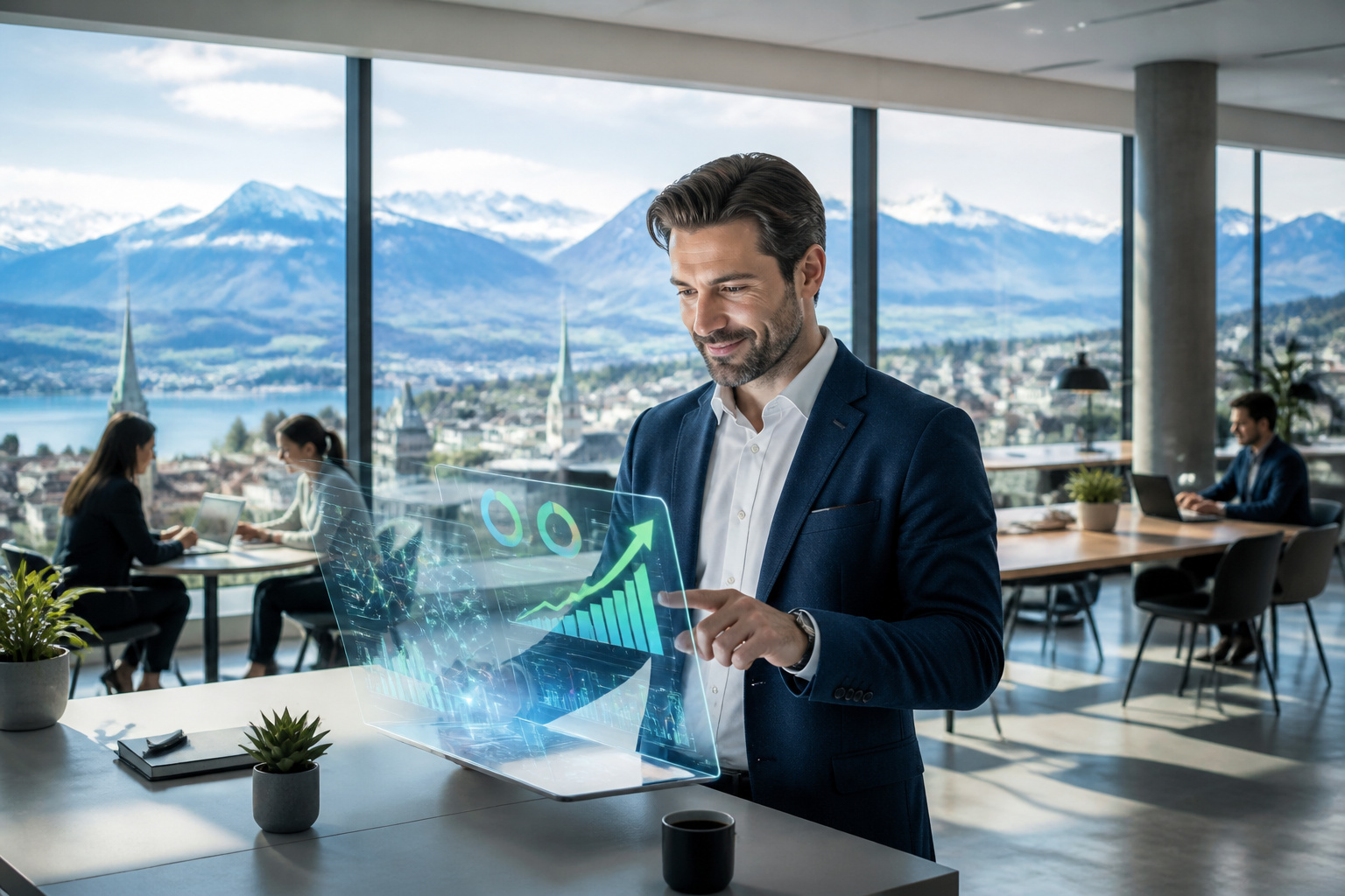 Vision de croissance dans un bureau moderne