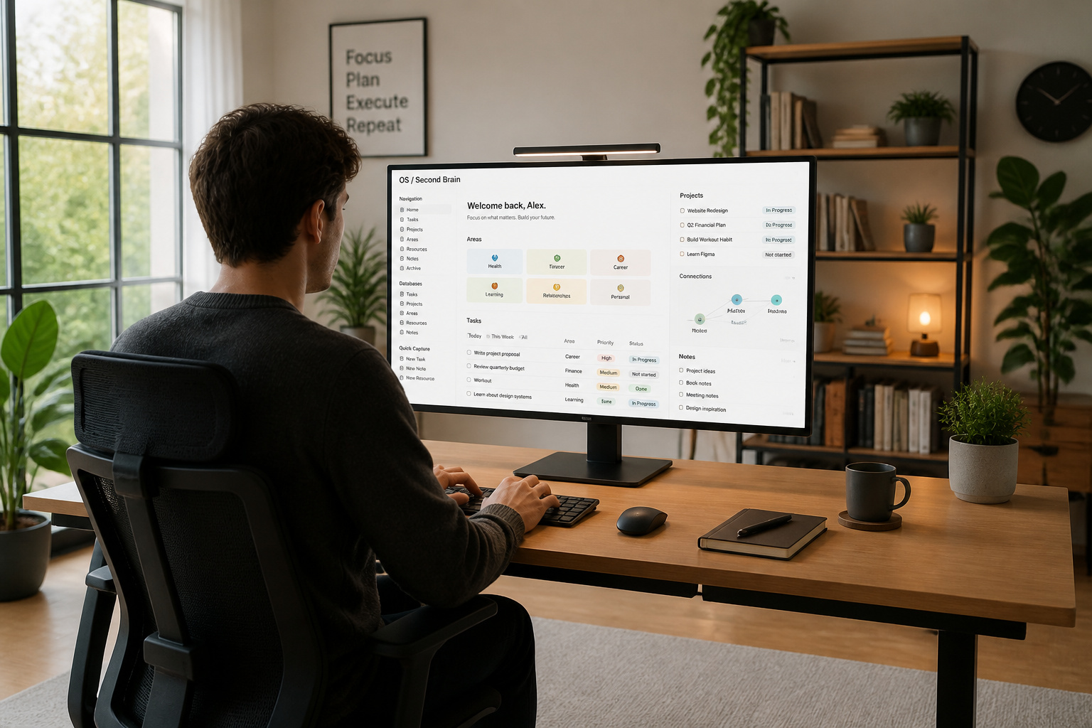 Personne travaillant sur un ordinateur moderne