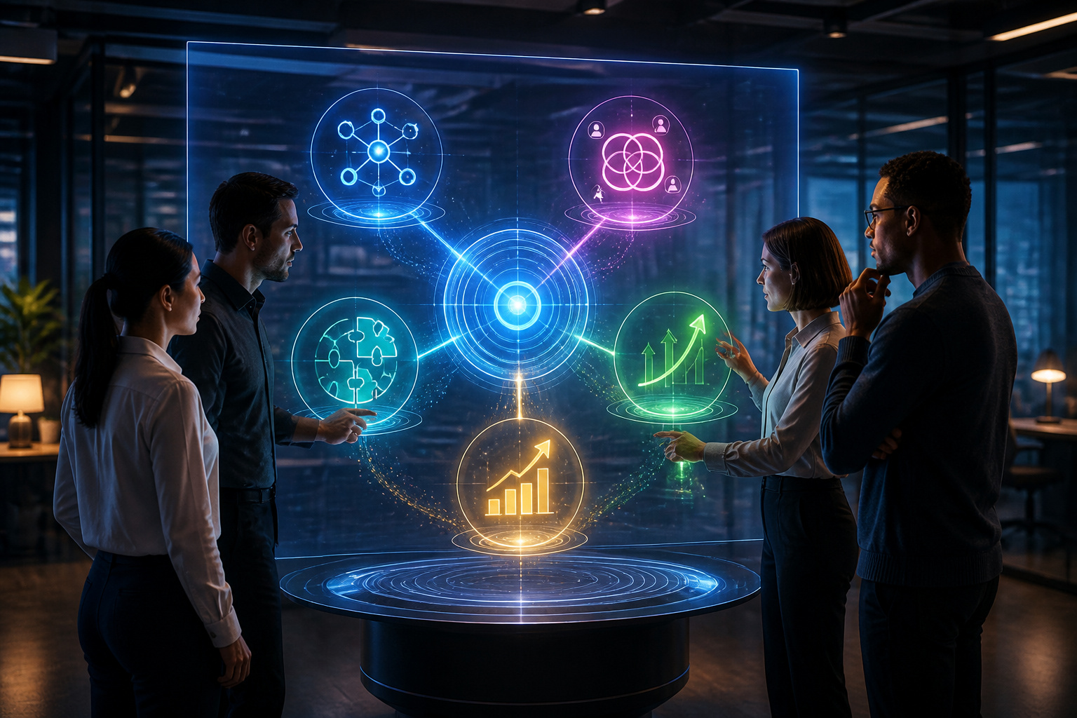Strategie collaborative sur ecran holographique