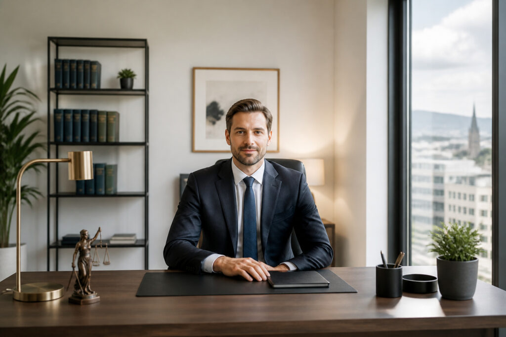 Avocat confiant au bureau