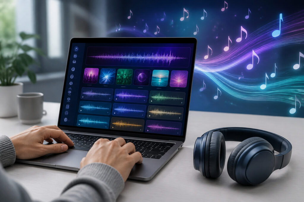 Clavier dordinateur portable avec musique et ecouteurs