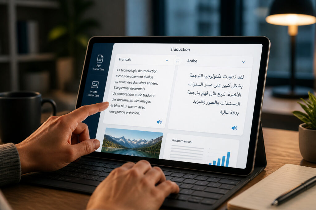Traduction multilingue sur tablette