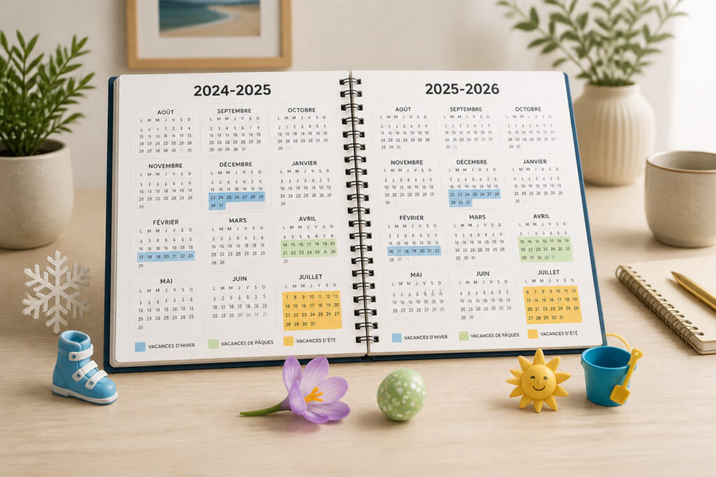 Agenda scolaire 2024 2026 avec vacances